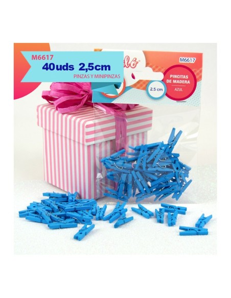 PINCITAS DE MADERA AZUL 2.5CM