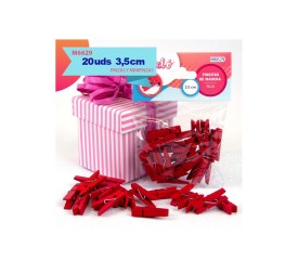 PINCITAS DE MADERA ROJO 3.5CM