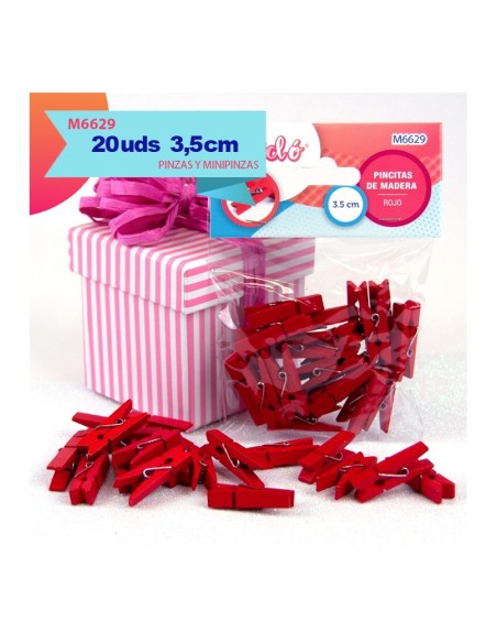 PINCITAS DE MADERA ROJO 3.5CM