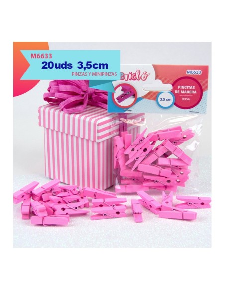 PINCITAS DE MADERA ROSA 3.5CM