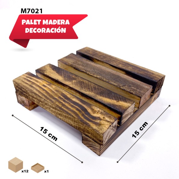 PALET DE MADERA DECORACION 15X15CM