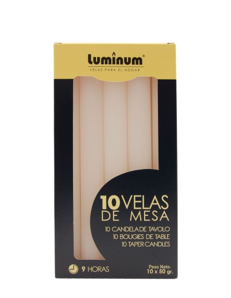 ESTUCHE 10 VELAS CIL. CREMA LUMINIUM