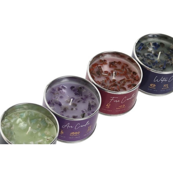 VELA CERA PIEDRA 31X20X8 130 GR ELEMENTOS 4 SURT.