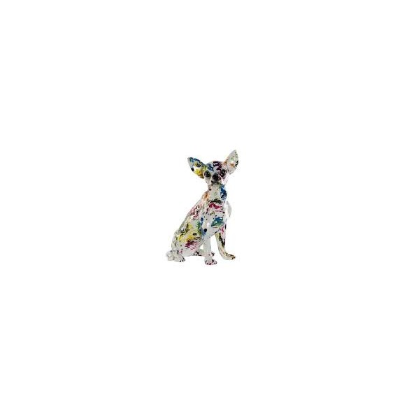 FIGURA RESINA 17X11X25 CHIHUAHUA MULTICOLOR