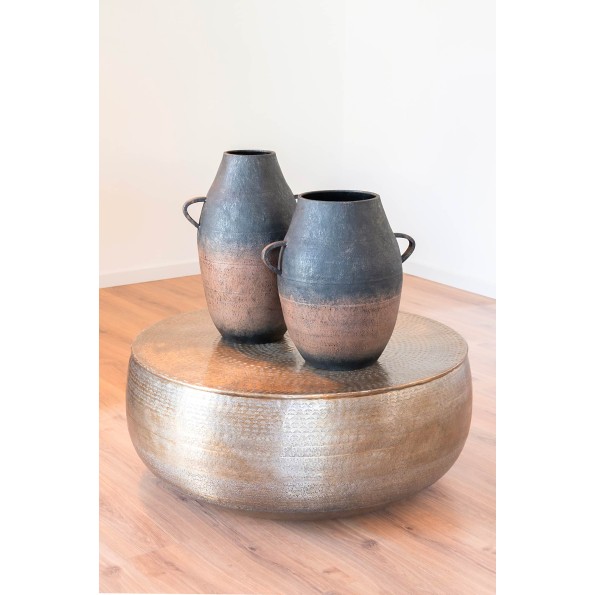 JARRON METAL 38X29X51 ENVEJECIDO NEGRO