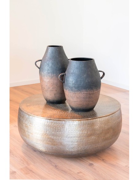 JARRON METAL 38X29X51 ENVEJECIDO NEGRO