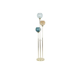 LAMPARA PIE METAL CRISTAL 30X30X1.72 BOLAS DORADO