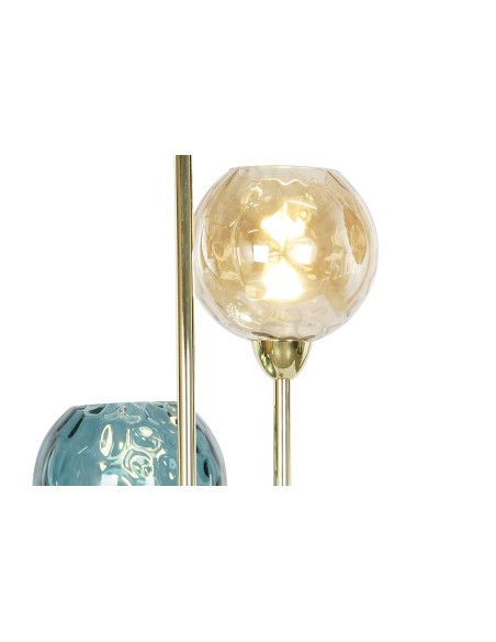 LAMPARA PIE METAL CRISTAL 30X30X1.72 BOLAS DORADO