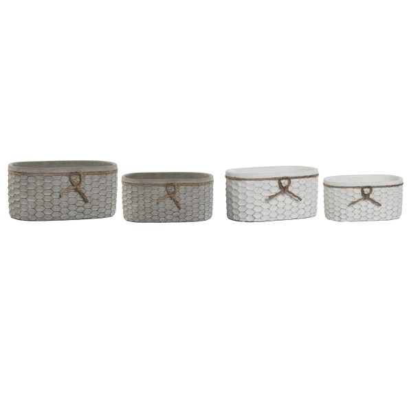 MACETERO SET 2 CEMENTO 23X13X11 PANEL ABEJA 2 SURT