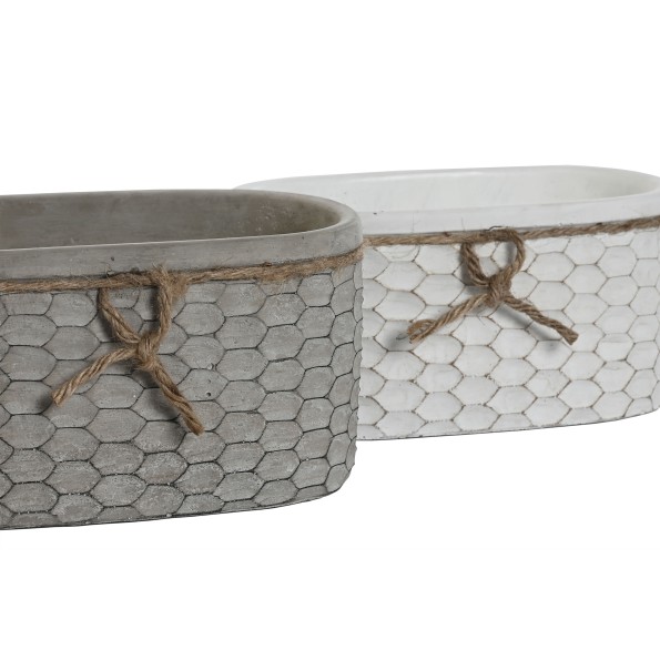 MACETERO SET 2 CEMENTO 23X13X11 PANEL ABEJA 2 SURT