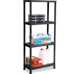 ESTANTERIA STACK RECUPERADO 4 BALDAS NEGRO