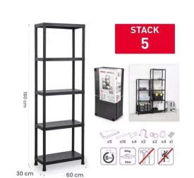 ESTANTERIA STACK RECUPERADO 5 BALDAS NEGRO