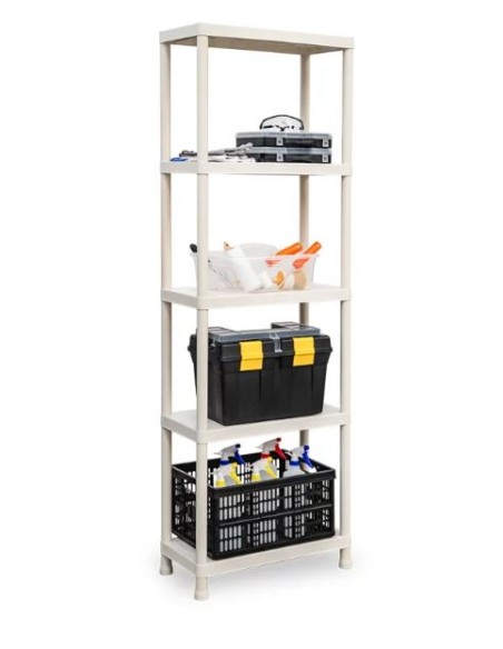 ESTANTERIA STACK RECICLADO 5 BALDAS BEIGE F23 JASPEADO