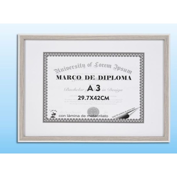 MARCO DIPLOMA GRIS/BL A3 DM-8117(6/12)