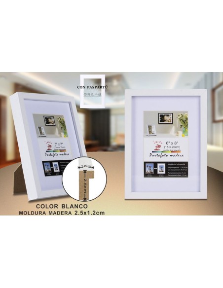 PORTAFOTO MADERA DM-892 15X20CM (12/36)