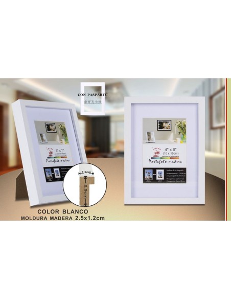 PORTAFOTO MADERA DM-892 10X15CM (12/48)