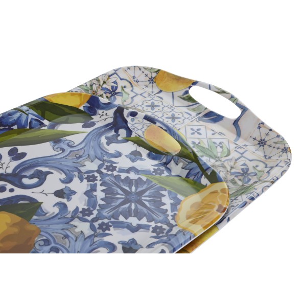 BANDEJA MELAMINA 36X26X2,5 AZULEJOS 2 SURT.