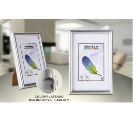 PORTAFOTO PLATA PVC-601 30*40CM(6/12)