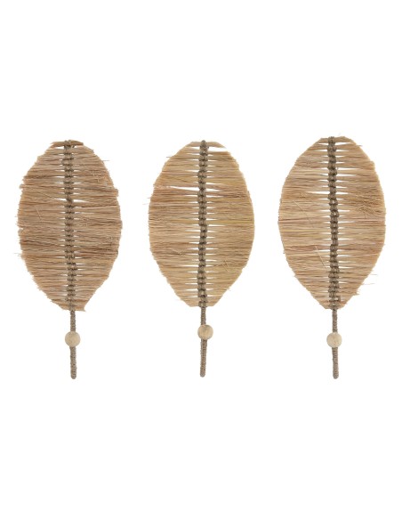 PERCHERO PARED SET 3 FIBRA METAL 12X4X26 HOJA (PP-214863 )