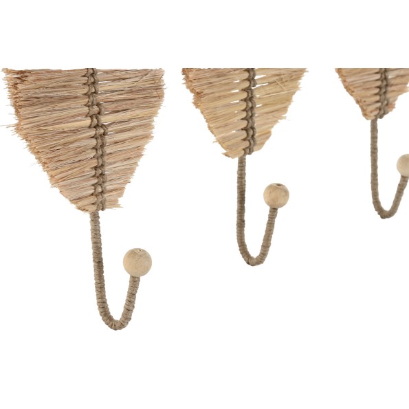 PERCHERO PARED SET 3 FIBRA METAL 12X4X26 HOJA (PP-214863 )