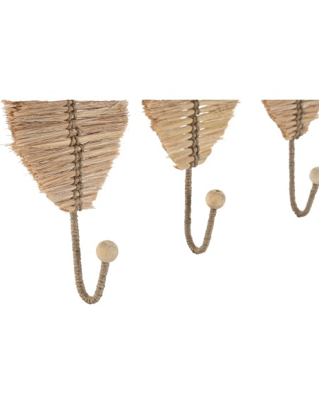 PERCHERO PARED SET 3 FIBRA METAL 12X4X26 HOJA (PP-214863 )