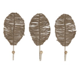 PERCHERO PARED SET 3 YUTE METAL 12X4X26 HOJA (PP-214864)