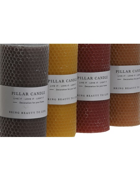 VELA CERA 7X7X14 420 GR. SIMIL PANEL ABEJA 4 SURT.