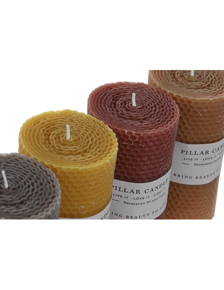 VELA CERA 7X7X14 420 GR. SIMIL PANEL ABEJA 4 SURT.