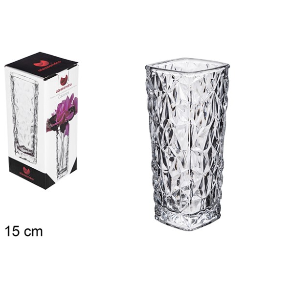 FLORERO CRISTAL CUADRADO CÁCERES 15 CM