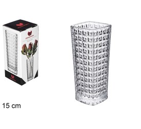 FLORERO CRISTAL CUADRADO SEGOVIA 15 CM