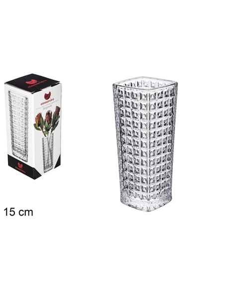 FLORERO CRISTAL CUADRADO SEGOVIA 15CM