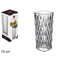 FLORERO CRISTAL CUADRADO ZAMORA 15 CM