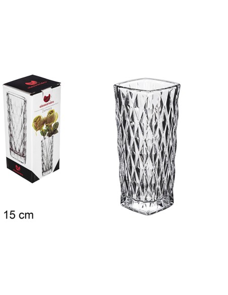 FLORERO CRISTAL CUDRADRO ZAMORA 15CM