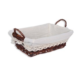 CESTO RECT. MIMBRE CAOBA CON FORRO 40x23x11/16cm