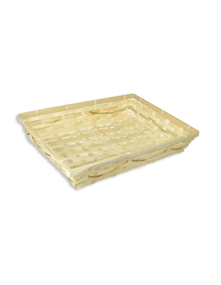 CESTO BAMBU RECTANGULAR NATURAL 38x29x7cm