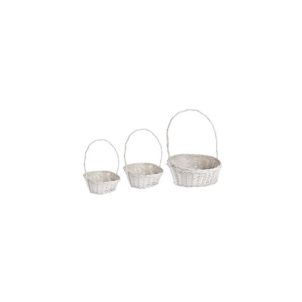 SET 3 CESTAS COLOR BLANCO 32x11x48cm