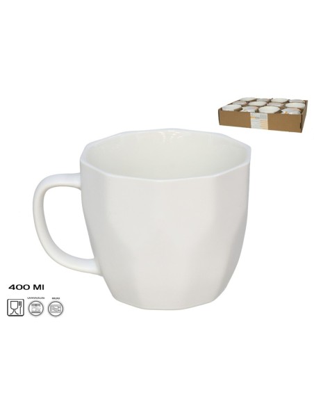 TAZA MUG PORCELANA MIKKELI 400ML. BLANCA