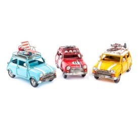 VEHICULO DECORACION METAL 23X11X16 COCHE 3 SURT.