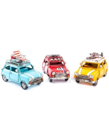 VEHICULO DECORACION METAL 23X11X16 COCHE 3 SURT.