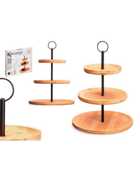 FRUTERO BAMBU 3 PISOS SOPORTE METAL