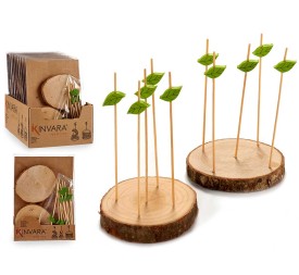 SET 2 SOPORTES TRONCO MADERA 10 PINCHO