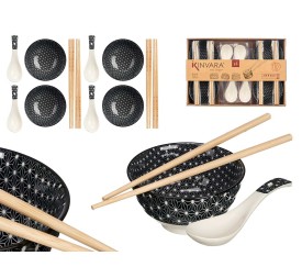 SET 12 PIEZAS SUSHI NEGRO