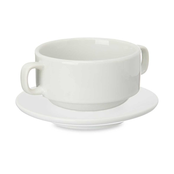 TAZA DESAYUNO CON PLATO PORCELANA 300 ML