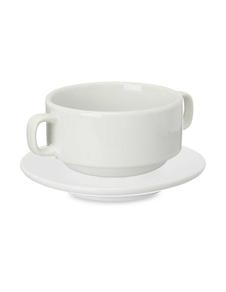 TAZA DESAYUNO CON PLATO PORCELANA 300 ML