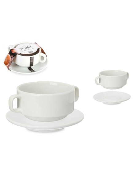 TAZA DESAYUNO CON PLATO PORCELANA 300 ML