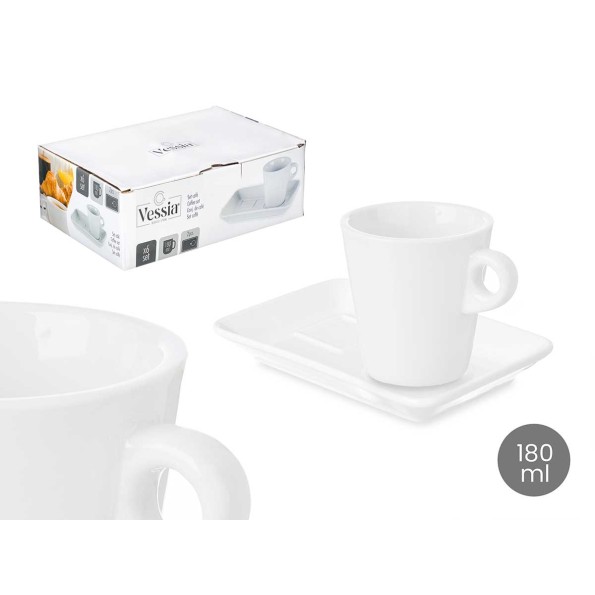 SET TAZA + PLATO CAFE 180 ML