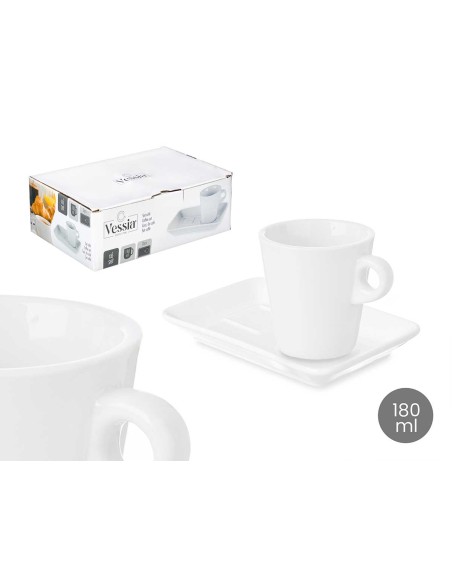 SET TAZA + PLATO CAFE 180 ML