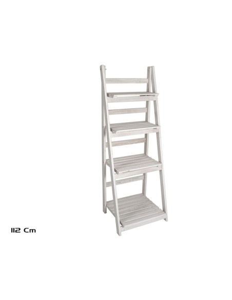 ESTANTE MADERA 4 BALDAS 112X41X34 BLANCO