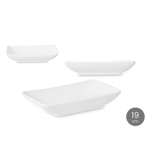 BANDEJA RECTANGULAR PORCELANA 19 CM