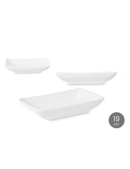 BANDEJA RECTANGULAR PORCELANA 19 CM